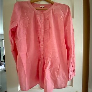 Size large ladiesTalbots pink pin tuck tunic.